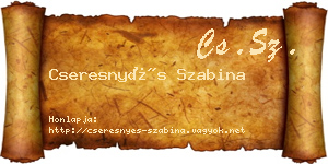 Cseresnyés Szabina névjegykártya