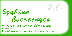 szabina cseresnyes business card